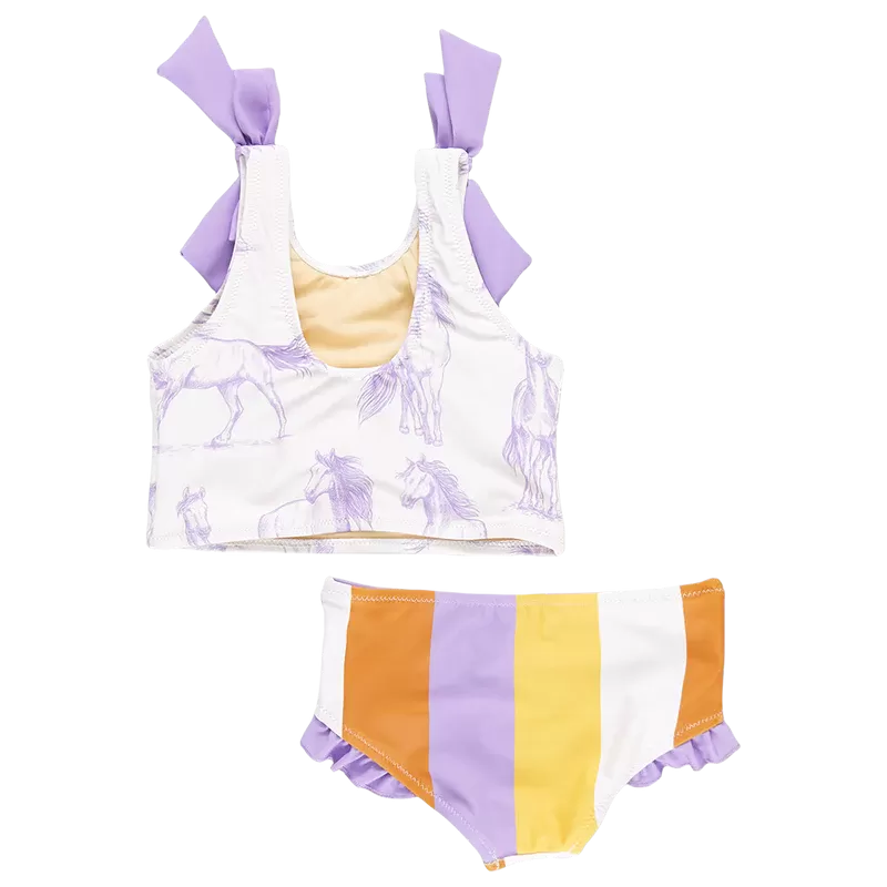 Pink Chicken - Shelly Tankini - Lavender Horses