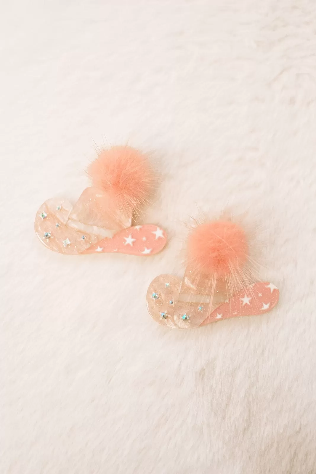 Pink Feather Western Earrings