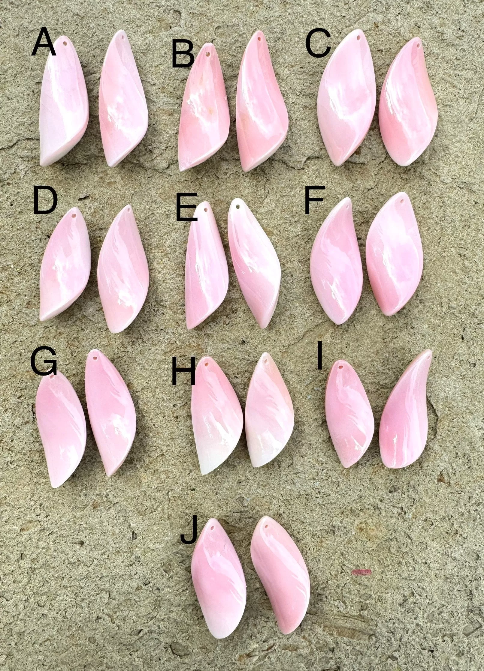 Pink Queen Conch Shell Matching Twist Earring Bead Pairs 16x40mm, One Pair/2 Beads