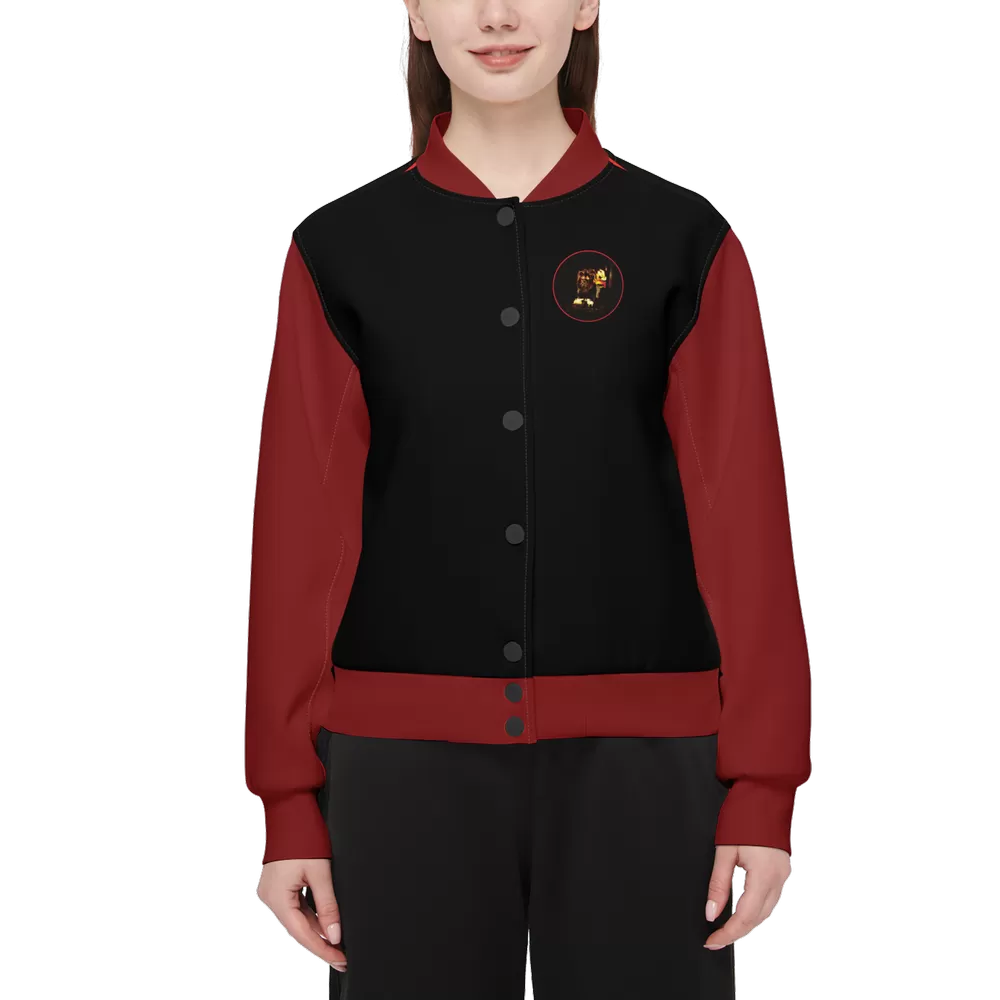 Prince of Peace 01-01 Ladies Designer Double Layered Techno Scuba Knit Varsity Jacket