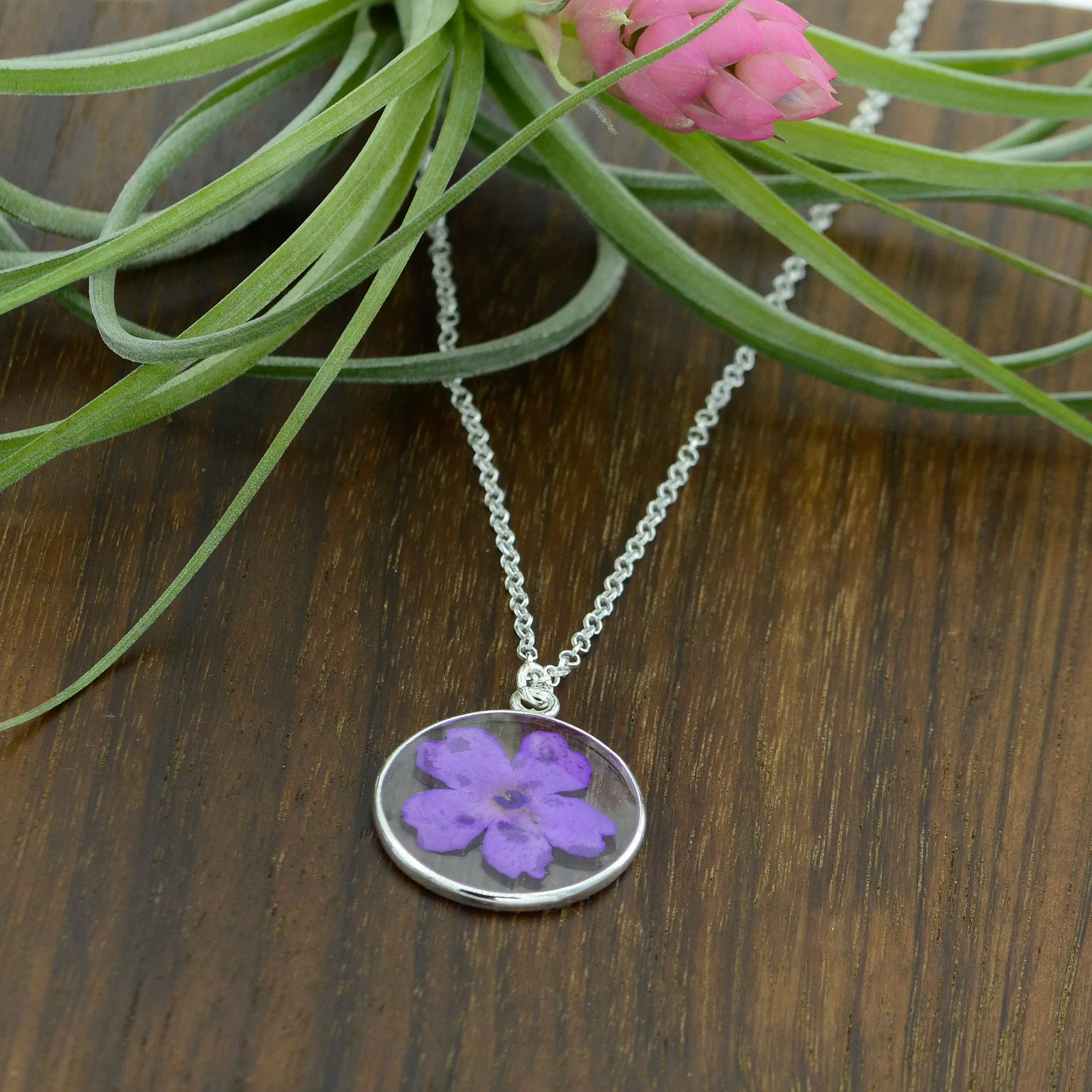 Purple Petunia Flower Necklace - Style BG6