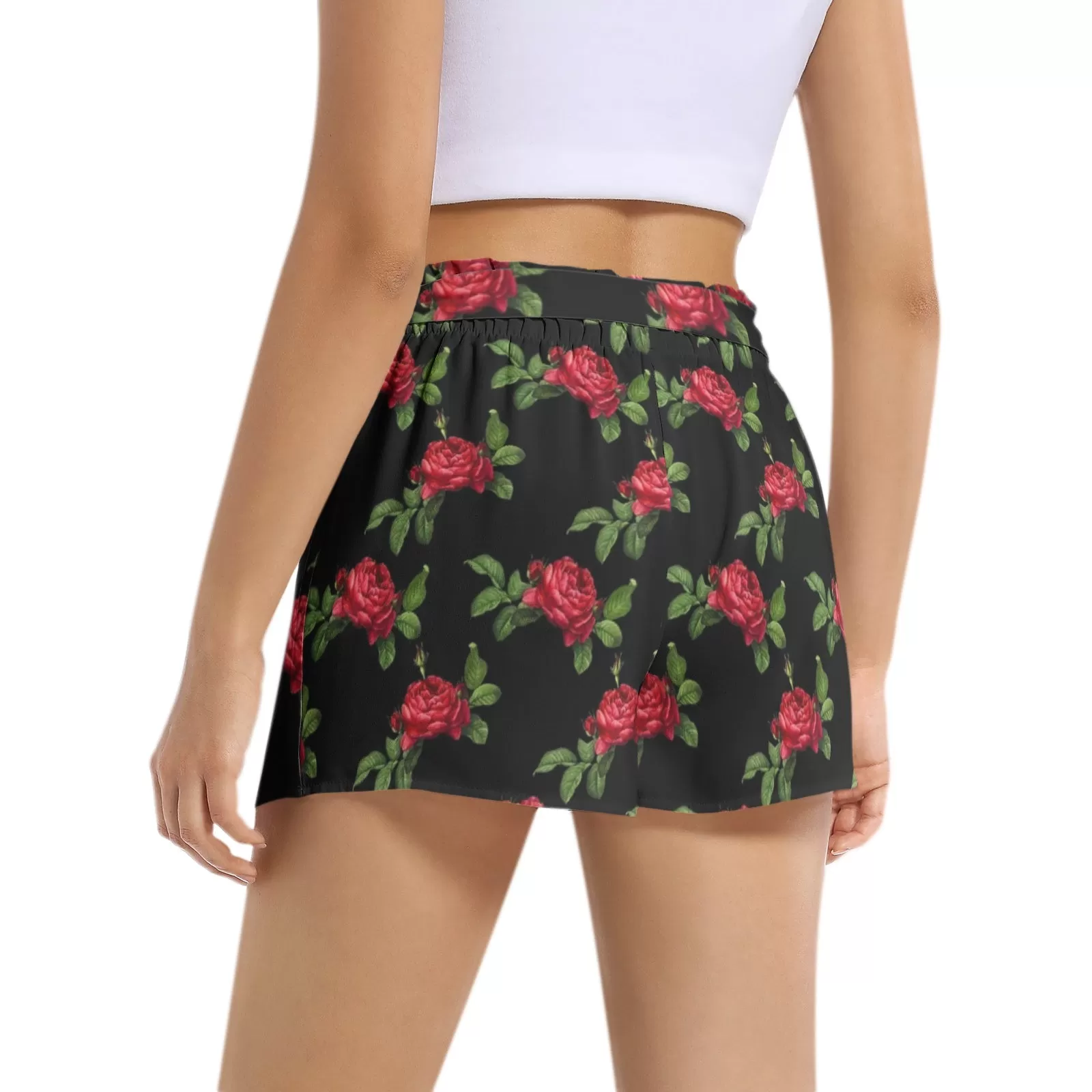 Red Roses Women's Belted Short