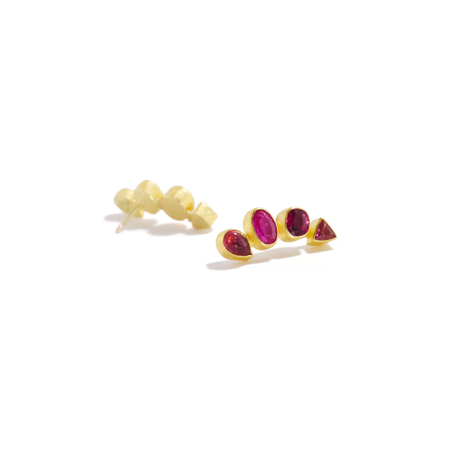 Red Stone Climbing Earrings