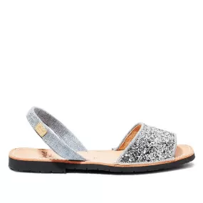 Renewed Glitter Leather Open Toe Menorcan Sandal For Women - Glam 1821R