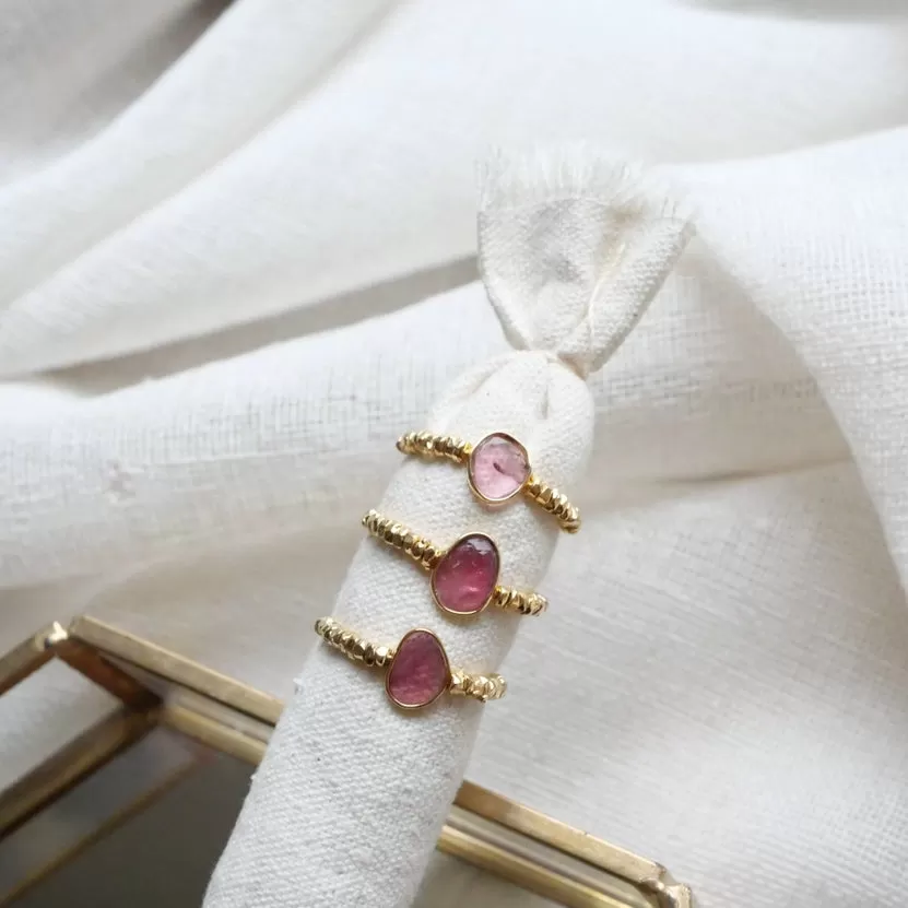 Ring Adjustable Soumya Pink Tourmaline