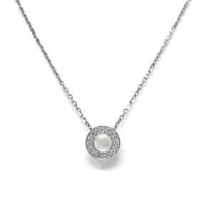 Ring of Diamonds Pendant Necklace in 14K White Gold