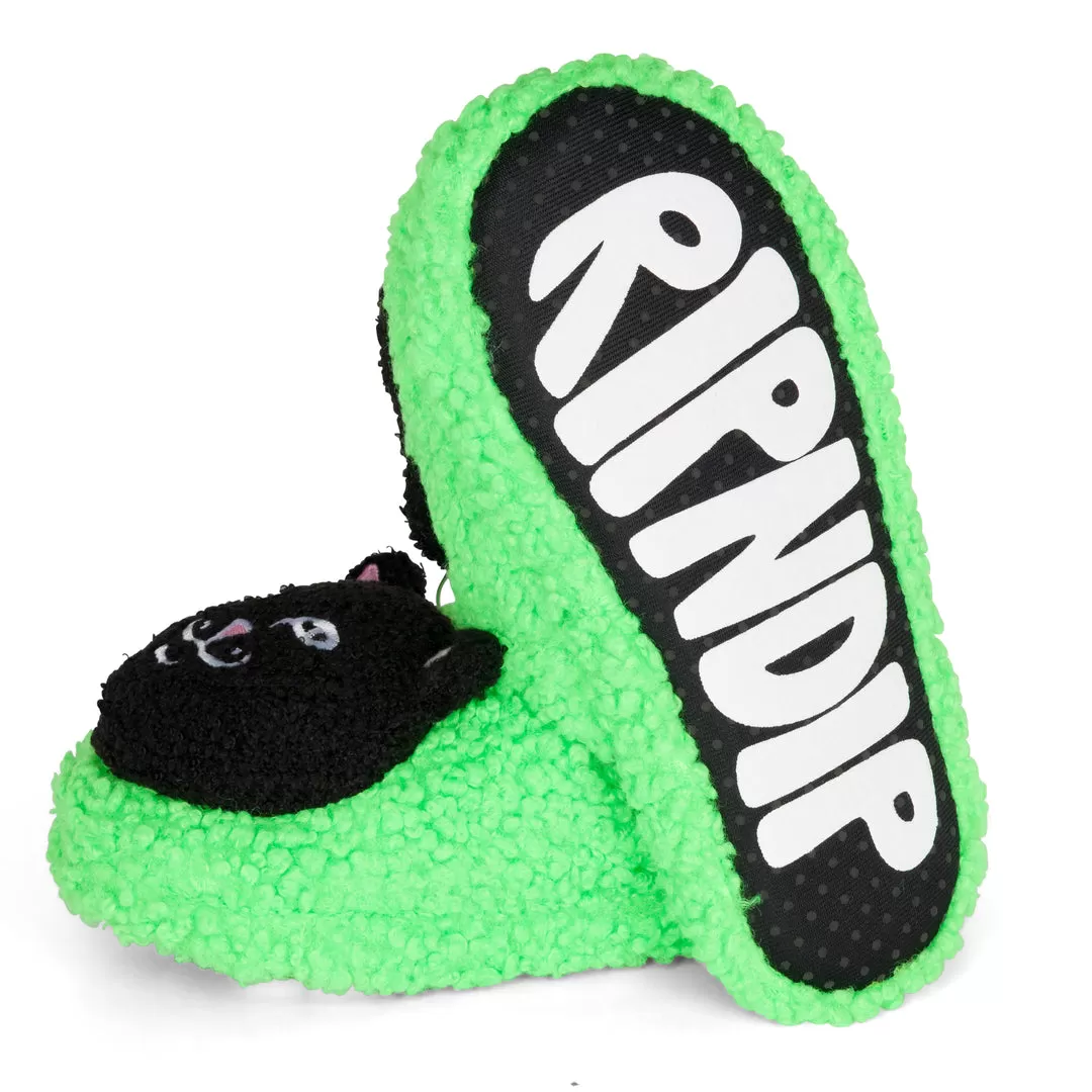 RIPNDIP LORD JERMAL PLUSH FACE HOUSE SLIPPERS-GREEN