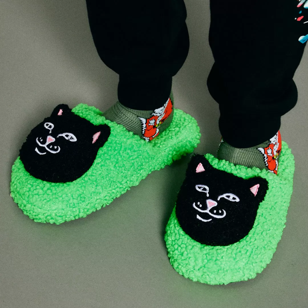 RIPNDIP LORD JERMAL PLUSH FACE HOUSE SLIPPERS-GREEN