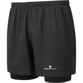 Ronhill Core Twin 2 In 1 Mens Running Shorts - Black