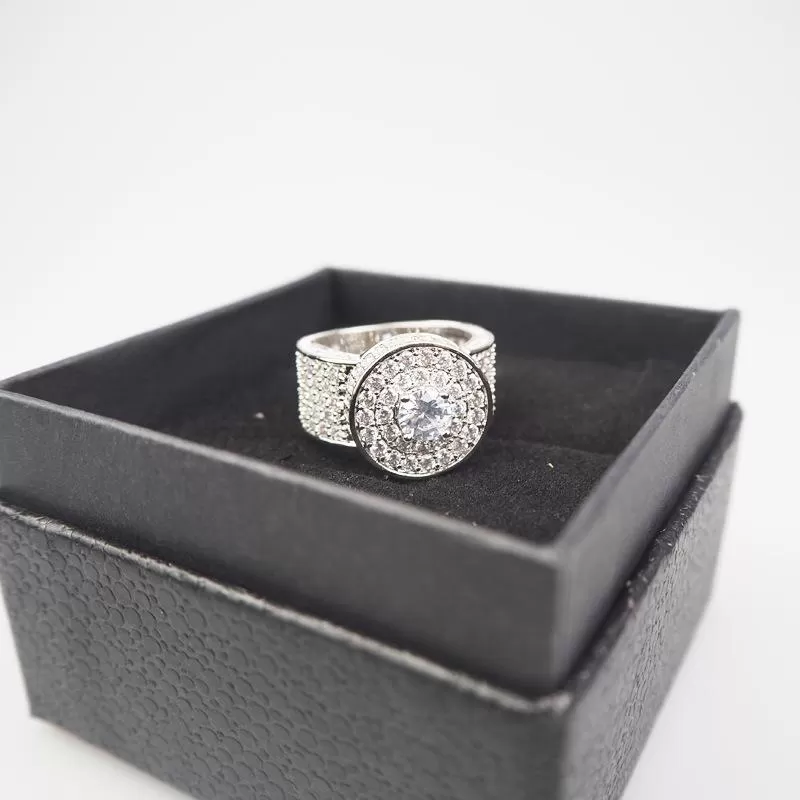 Round Cut CZ Full Iced Ring