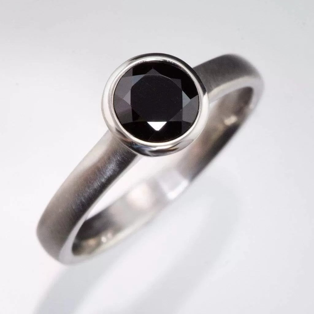 Round Cut Genuine Opaque Black Diamond