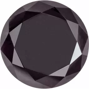 Round Cut Genuine Opaque Black Diamond