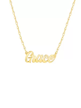 SALE - Grace Gold Script Name Necklace 14K