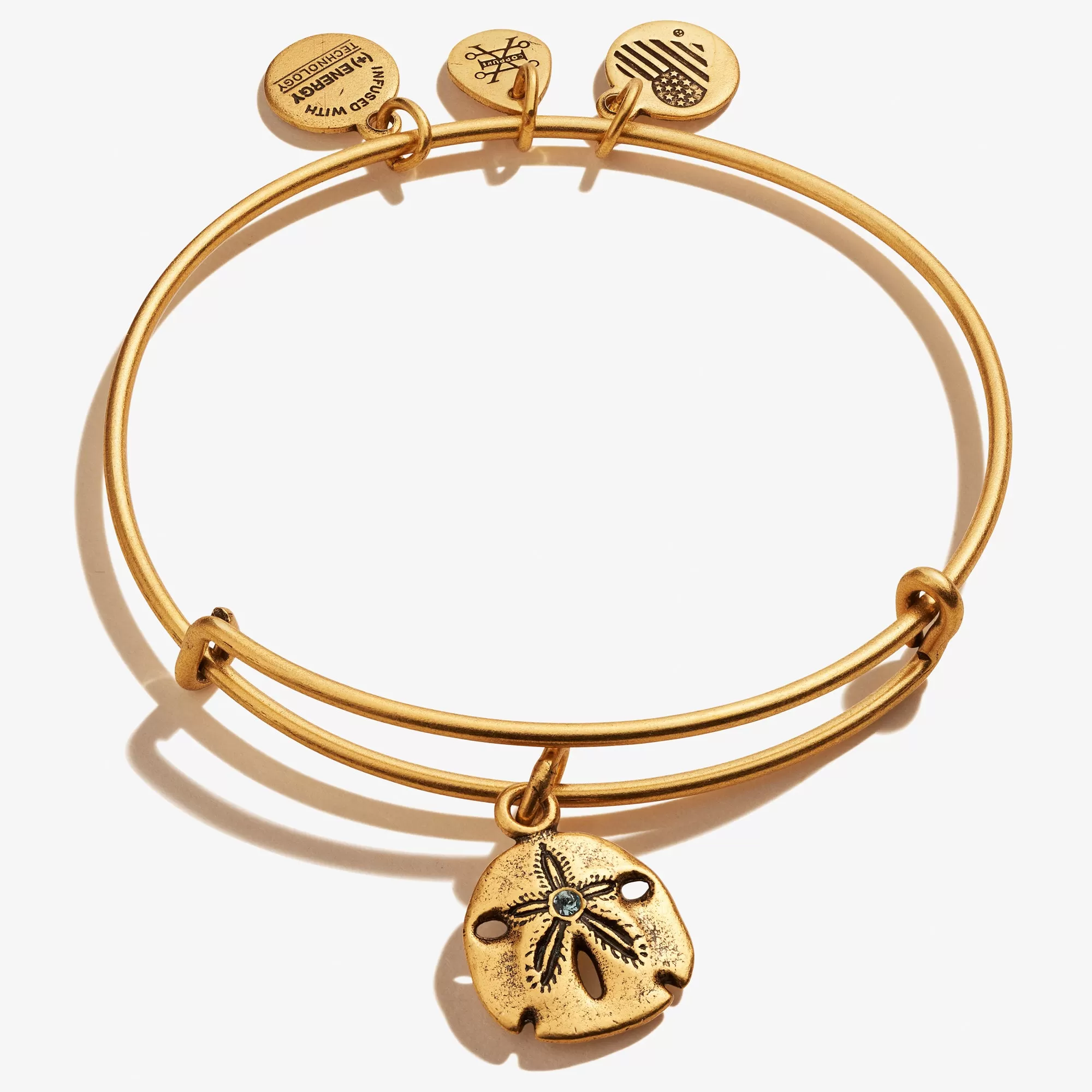 Sand Dollar Crystal Charm Bangle