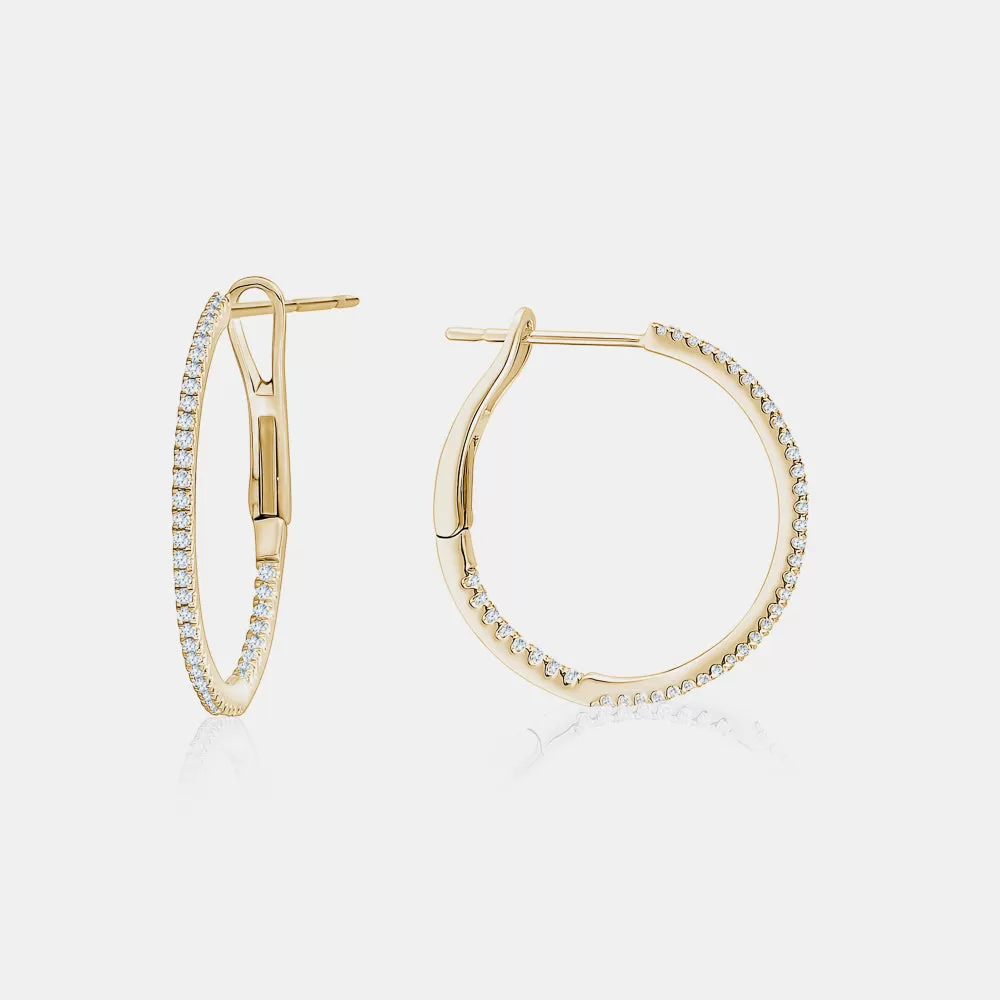 Skinny Diamond Hoops