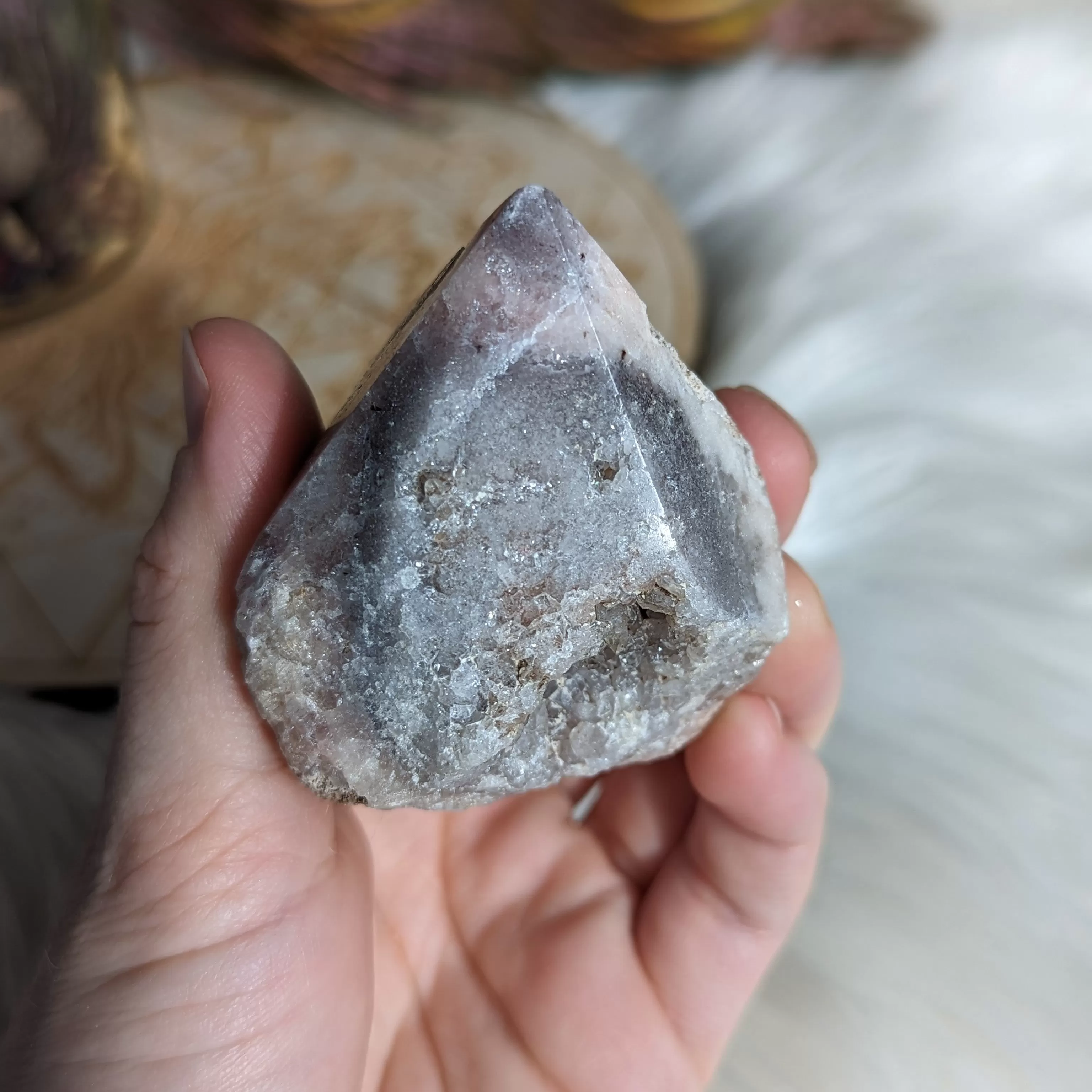 Soothing Pink Amethyst Point ~ Grid Focal Point for Healing Energies