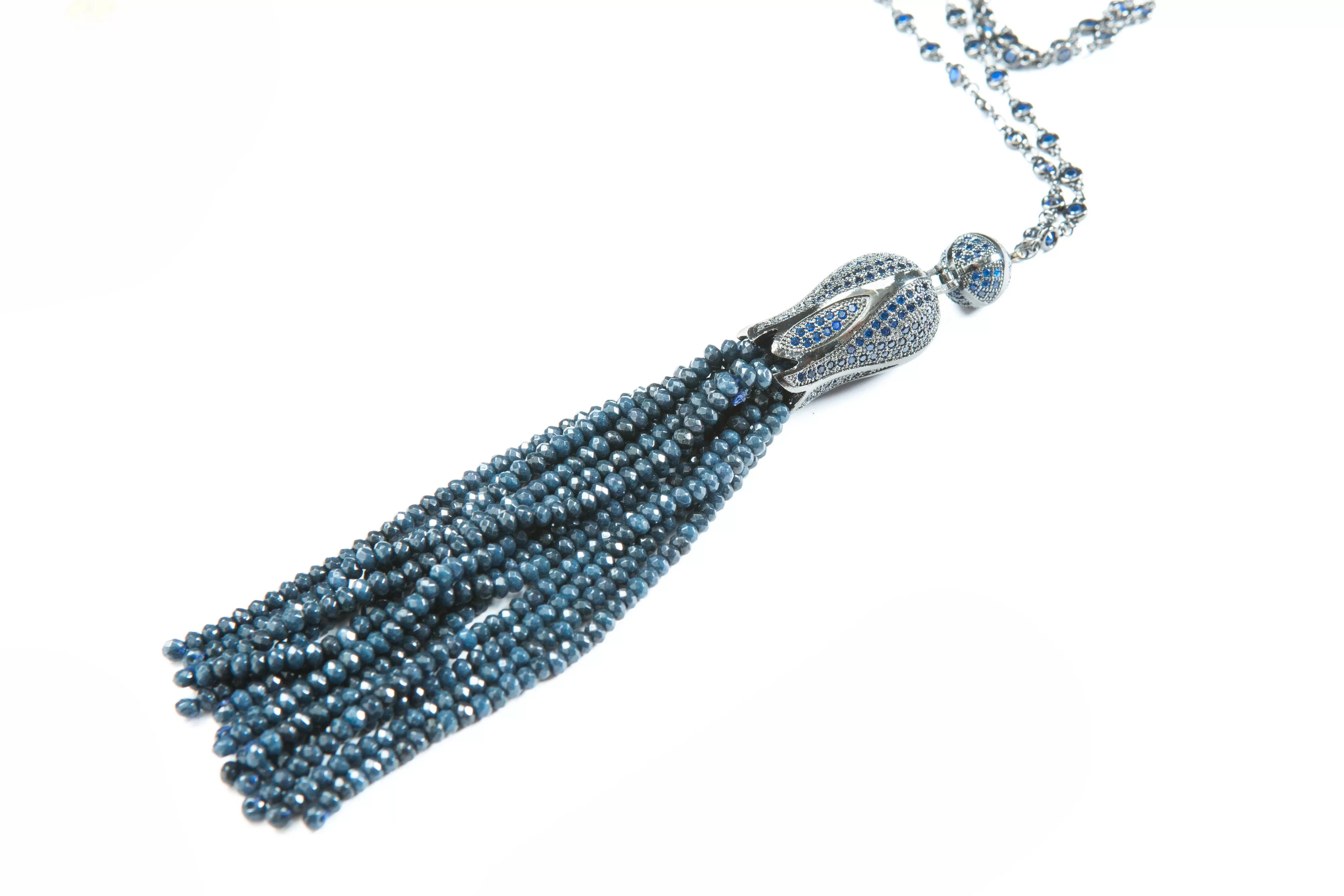 Sophia Tassel Necklace (Blue)