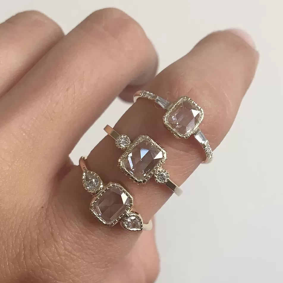 Square RC Diamond Pear Ring