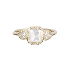 Square RC Diamond Pear Ring