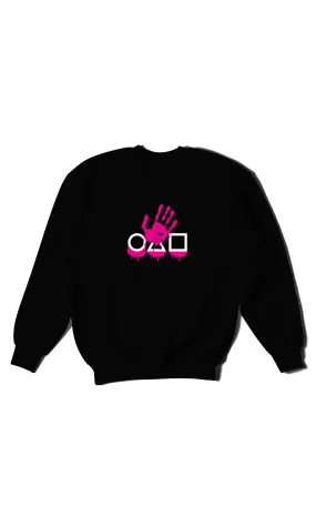 Squid Game Hand - Digital Graphics Basic Sweat Shirt Black