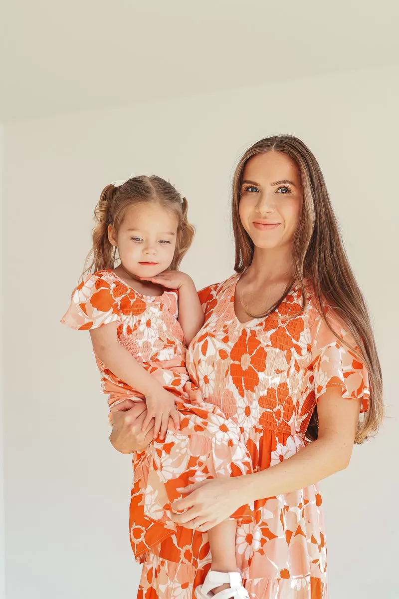 Tayla Dress in Tangerine - Kids