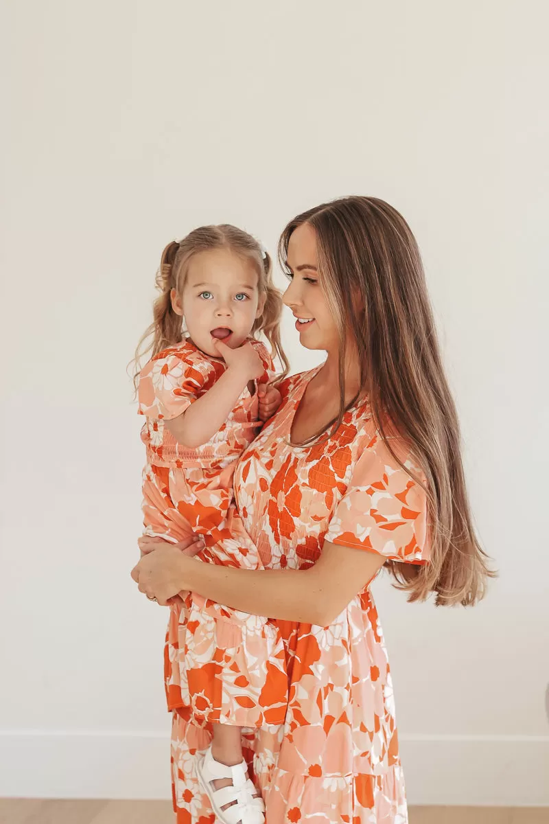 Tayla Dress in Tangerine - Kids