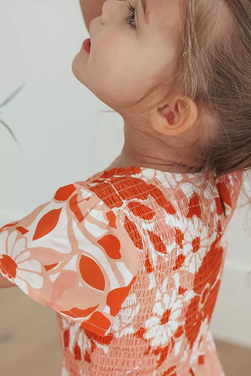 Tayla Dress in Tangerine - Kids