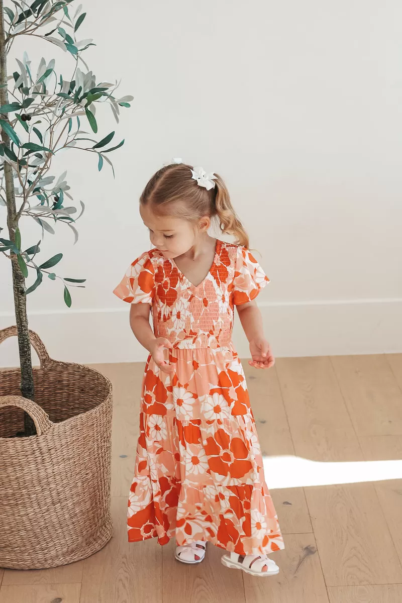 Tayla Dress in Tangerine - Kids