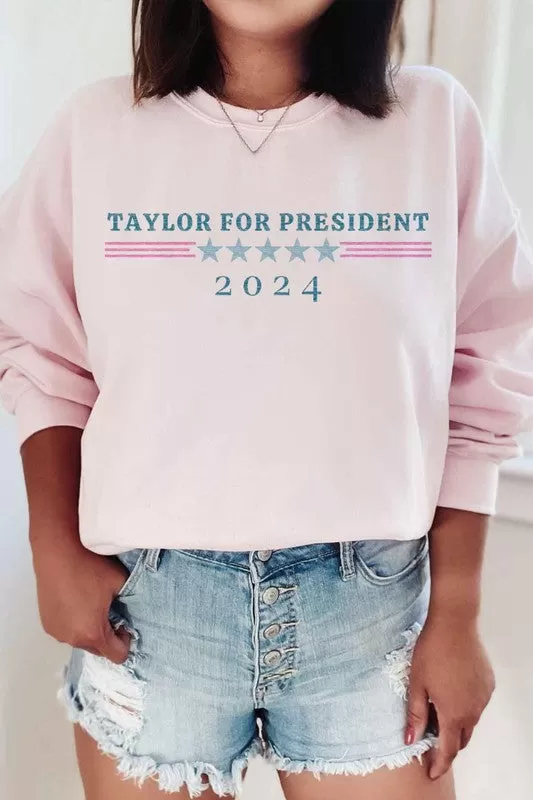 TAYLOR FOR PRESIDENT GRAPHIC SWEATSHIRT