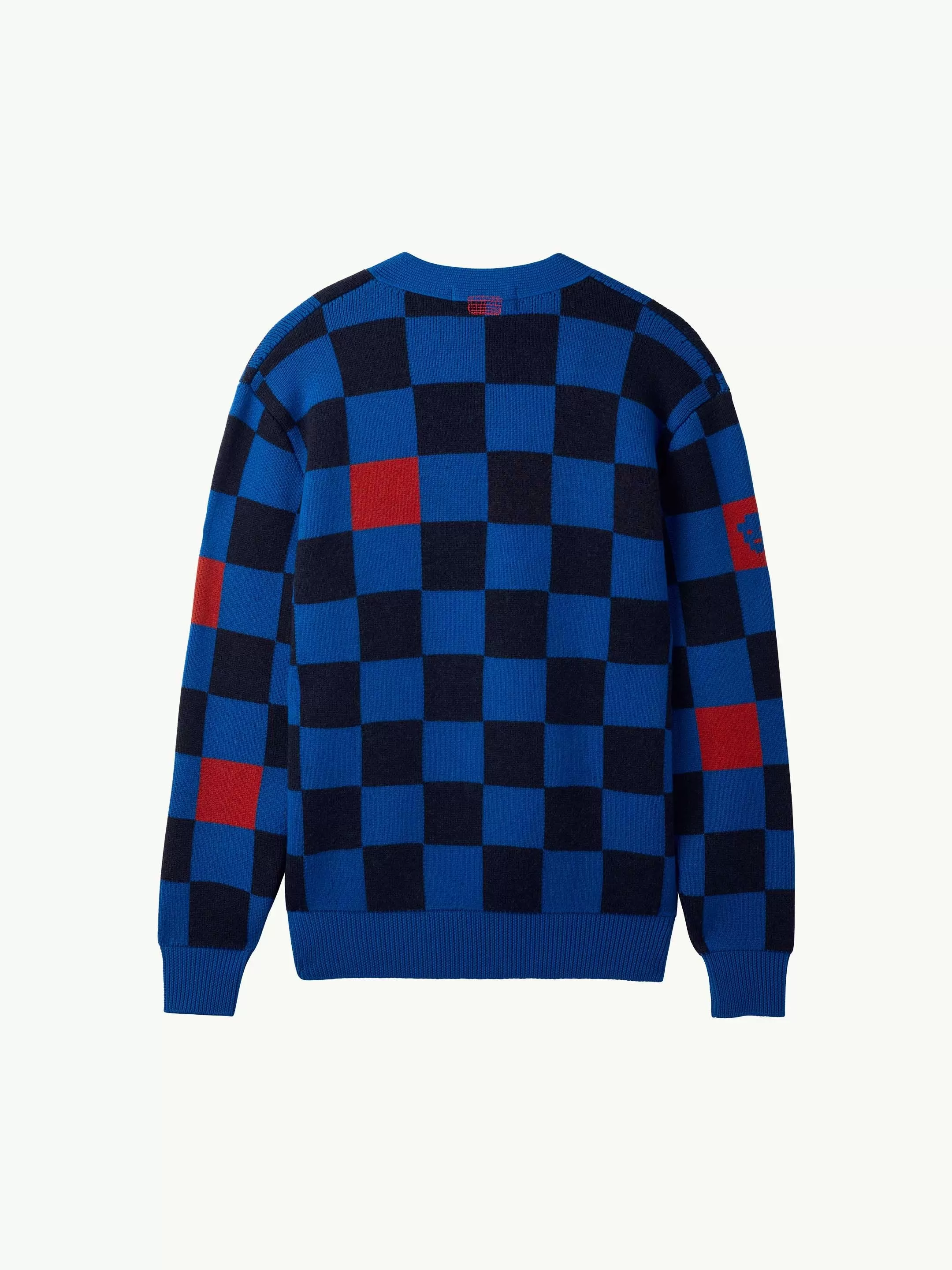 The Checkmate Cardigan - Cobalt Blue