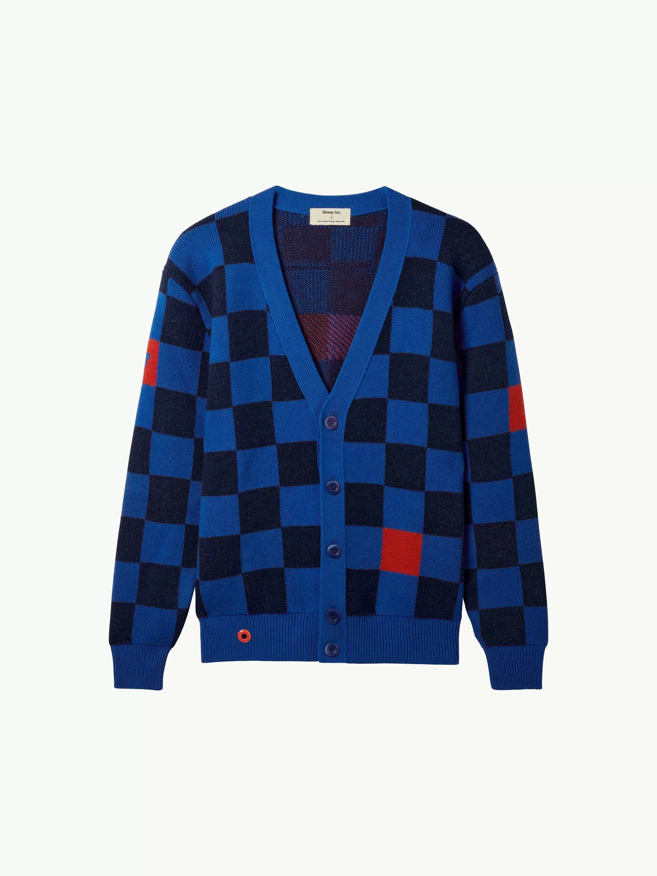 The Checkmate Cardigan - Cobalt Blue