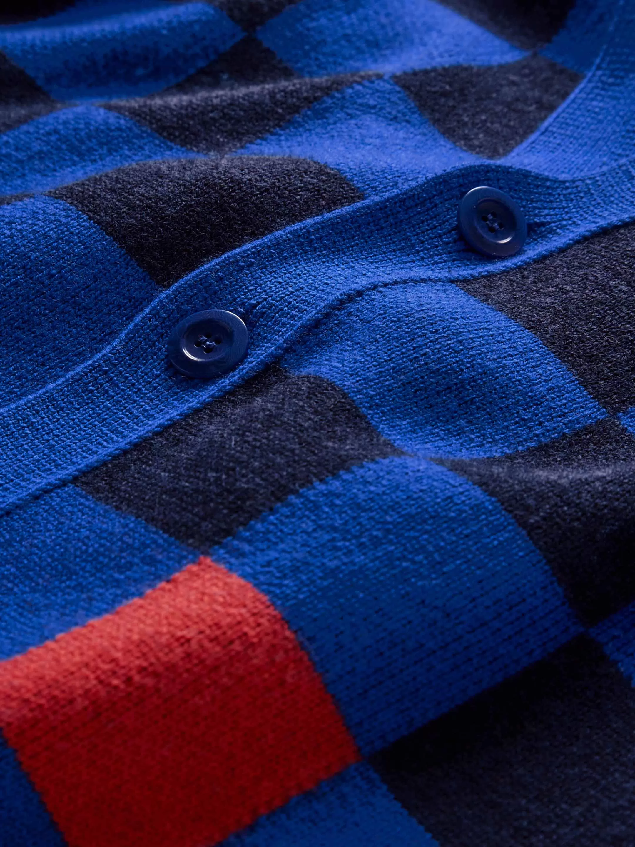 The Checkmate Cardigan - Cobalt Blue