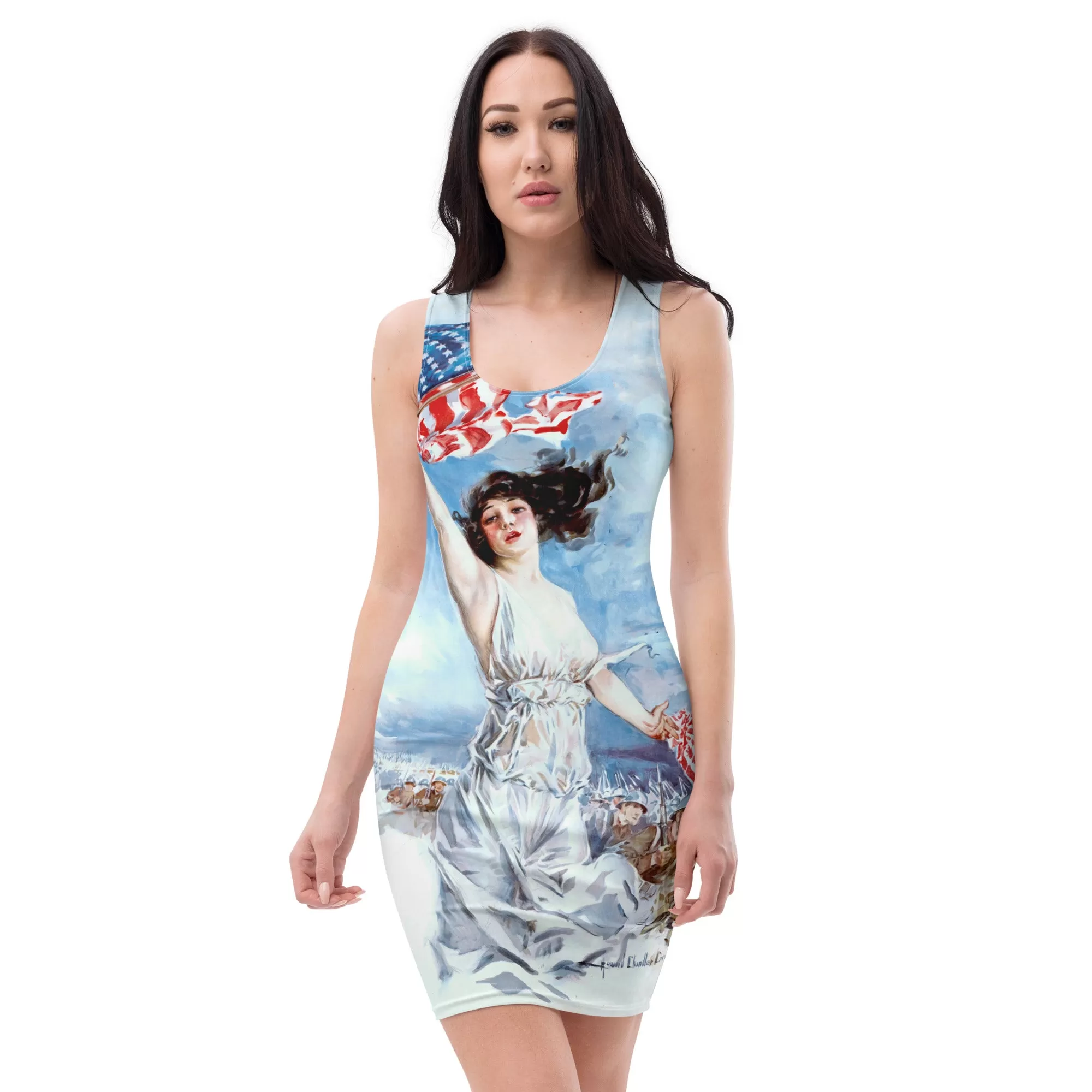 The Patriot - Fight or Buy Bonds Sublimation Cut & Sew Dress