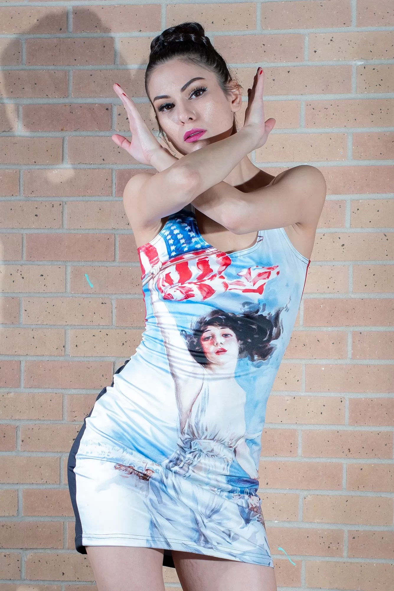 The Patriot - Fight or Buy Bonds Sublimation Cut & Sew Dress