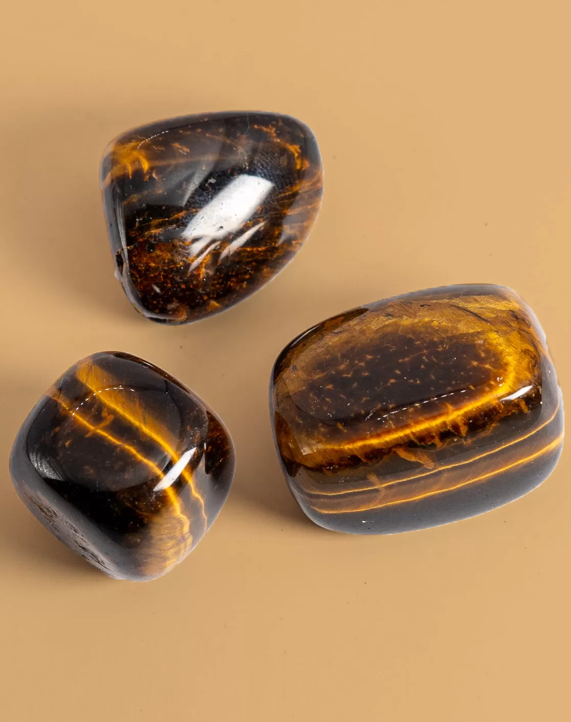 Tiger's Eye Tumbled Crystals Set of 3 (1 Inch)