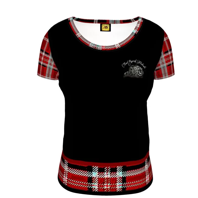 TRP Twisted Patterns 06: Digital Plaid 01-05A Ladies Designer Scoop Neck T-shirt