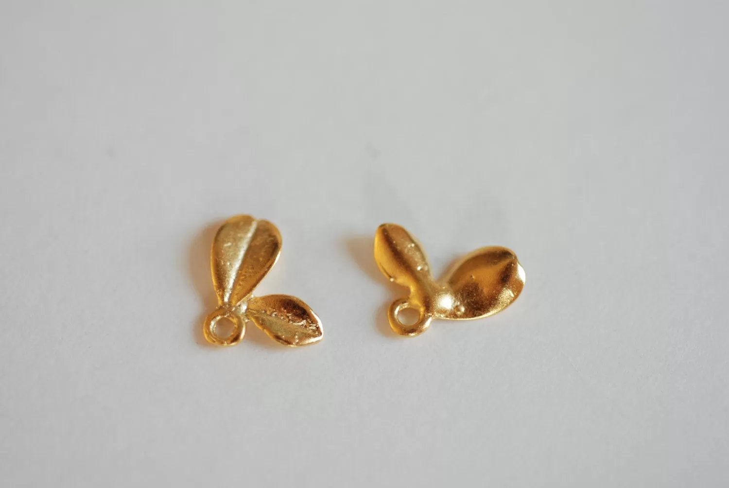 Vermeil Wholesale Matte Gold Flower Petal Charm- 18k plated over Sterling Silver Daisy Calla Lilly Flower Petal Drop, Stamping Flower Charm DIY