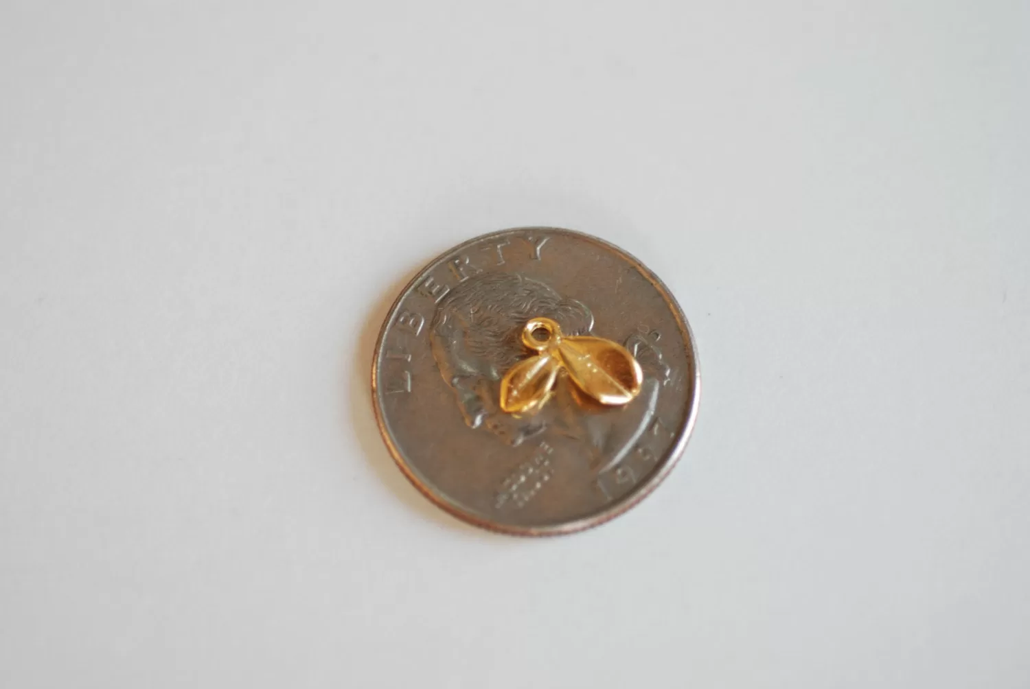 Vermeil Wholesale Matte Gold Flower Petal Charm- 18k plated over Sterling Silver Daisy Calla Lilly Flower Petal Drop, Stamping Flower Charm DIY