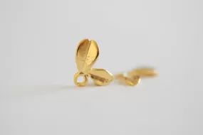 Vermeil Wholesale Matte Gold Flower Petal Charm- 18k plated over Sterling Silver Daisy Calla Lilly Flower Petal Drop, Stamping Flower Charm DIY