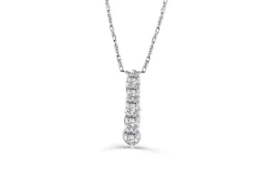 Vertical Bar Diamond Pendant 0.46 CT TW 14K White Gold DPEN031