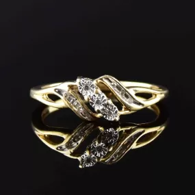 Vintage 10K Gold Diamond Engagement Ring