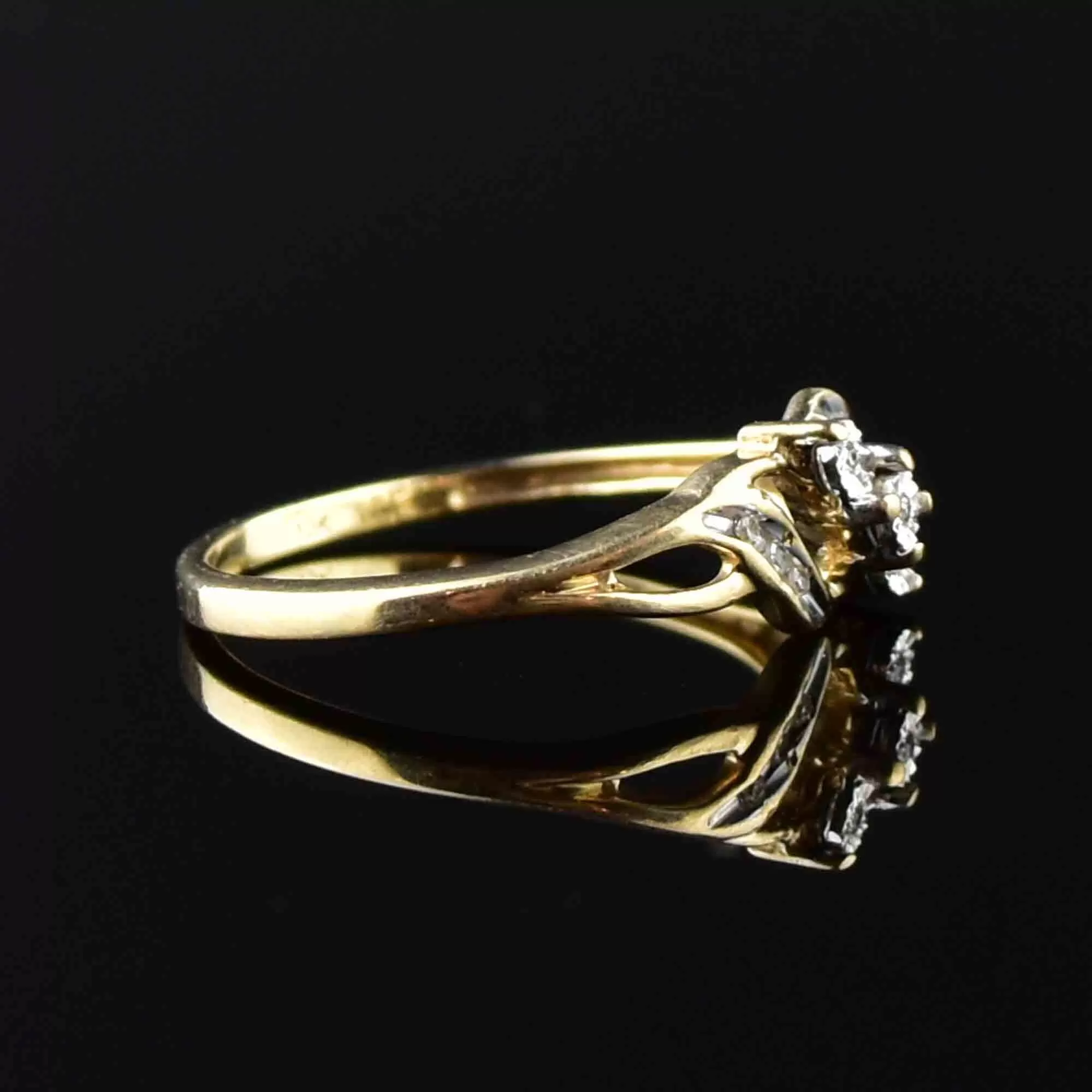 Vintage 10K Gold Diamond Engagement Ring