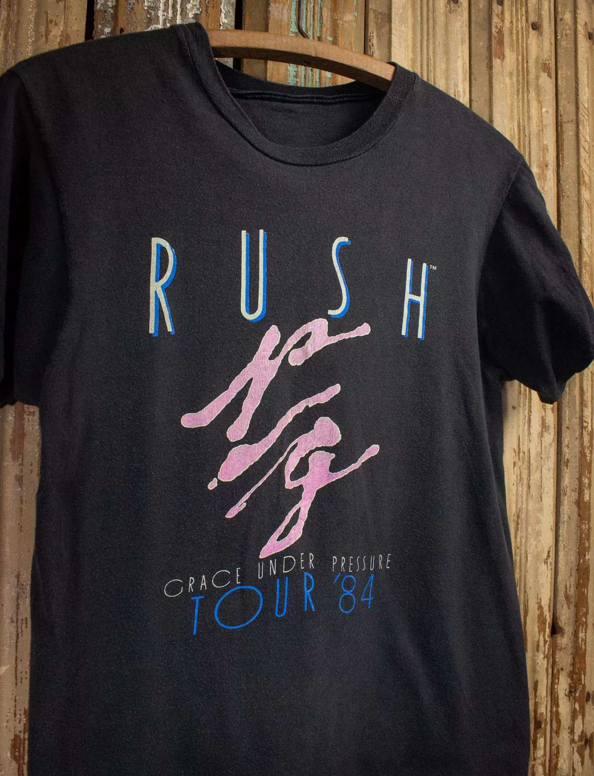 Vintage Rush Grace Under Pressure Concert T Shirt 1984 Black Small