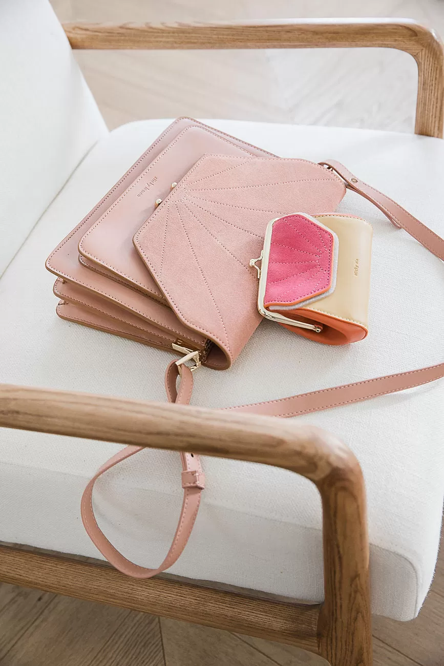 wallet | la promenade | coloré | madeleine beige  croissant brown   tulip pink - 1401009