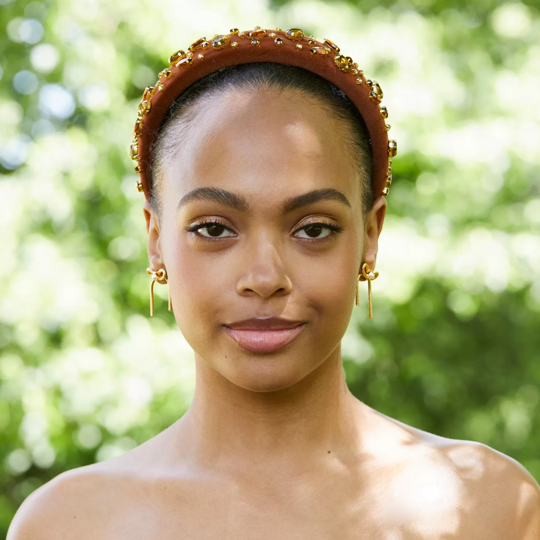 WALNUT CRYSTAL EMBELLISHED ALICE HEADBAND