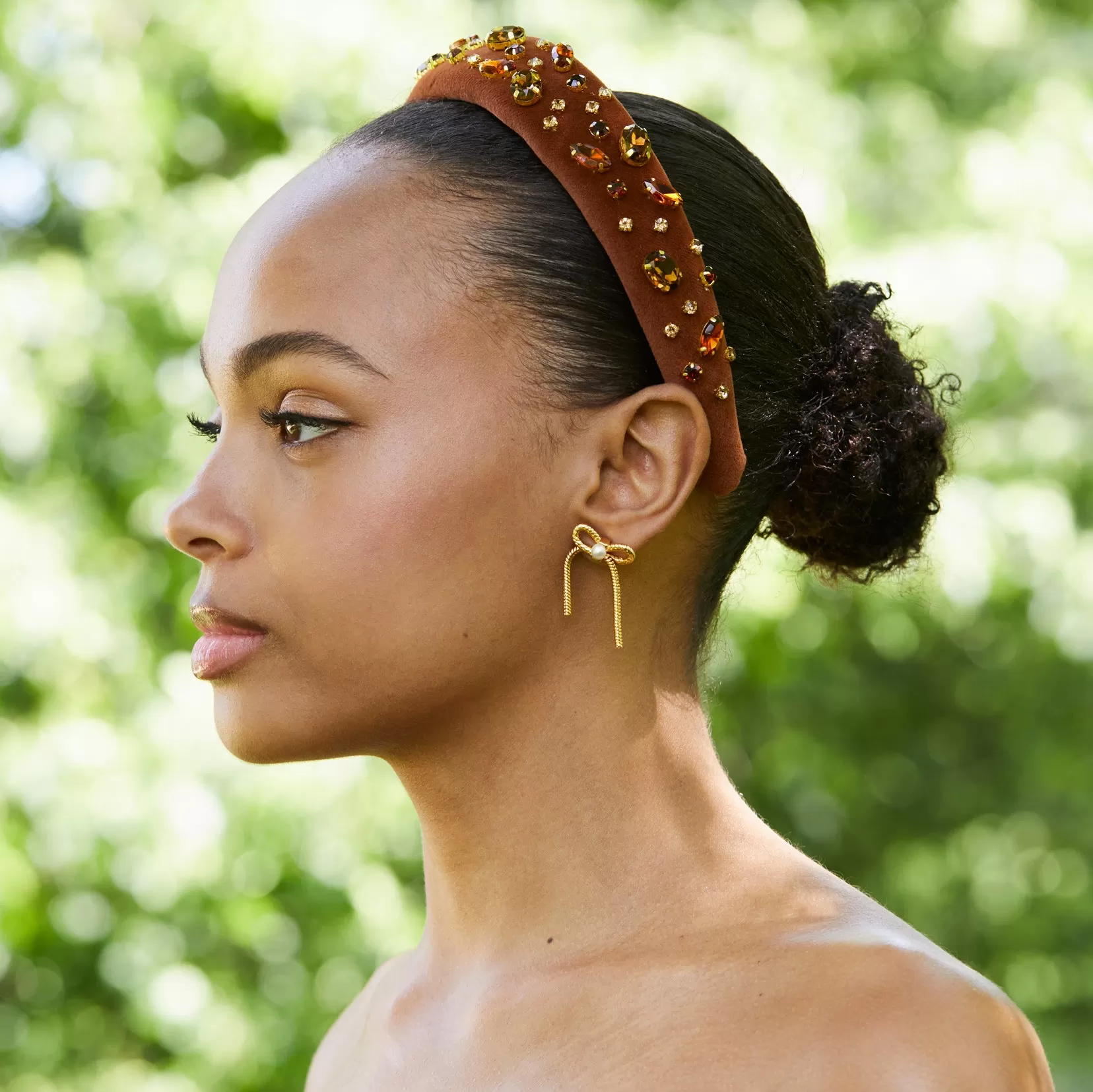 WALNUT CRYSTAL EMBELLISHED ALICE HEADBAND