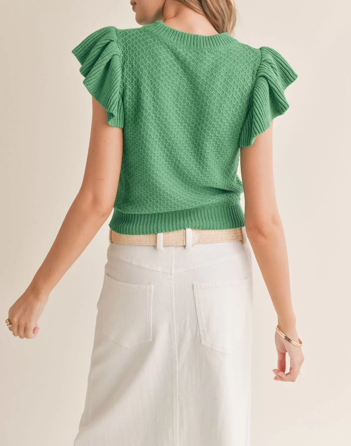 Wear Happy Ruffle Sleeve Sweater