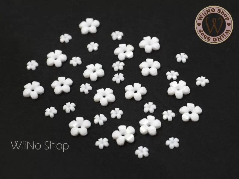 White Little Five Petal Flower Nail Art Cabochons