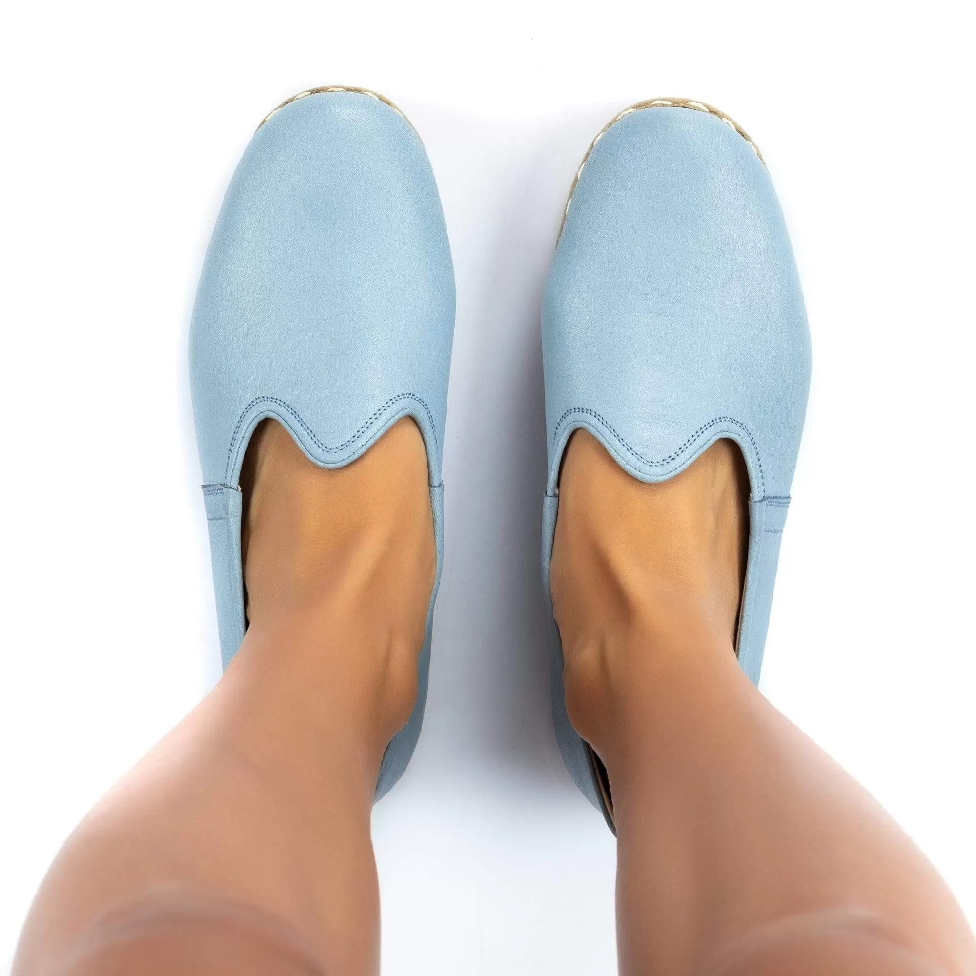 Women's Sky Blue Slip On Shoes