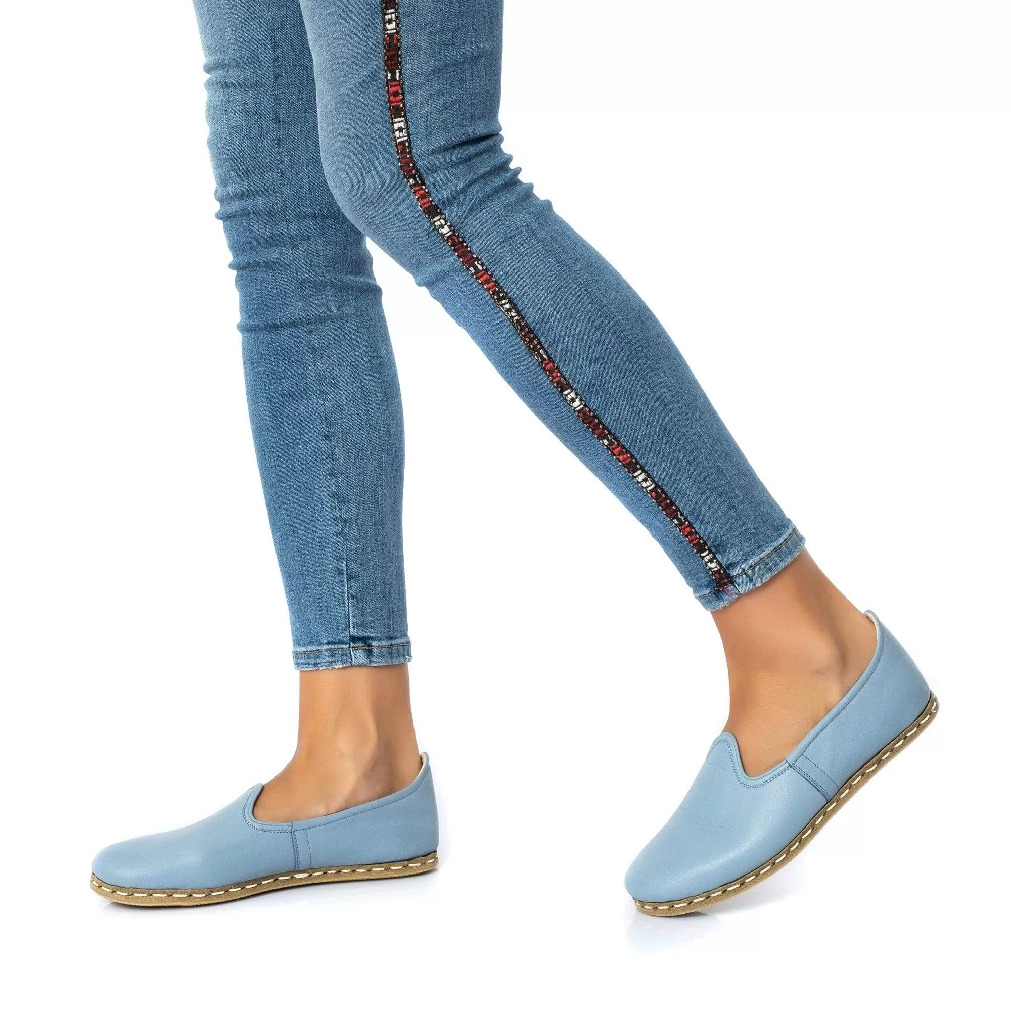 Women's Sky Blue Slip On Shoes